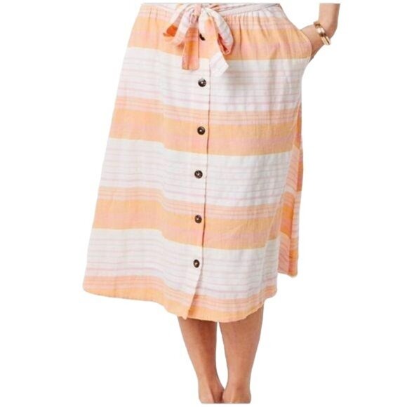 Carve Designs Women's Organic Cotton Button-Down Full Midi Skirt S NWT - Picture 7 of 7